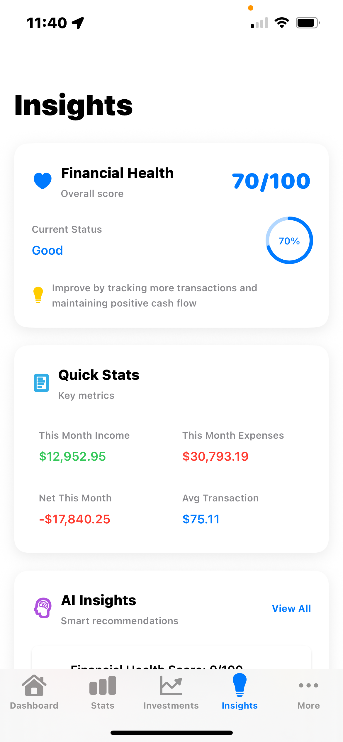 SmartFinance AI Insights
